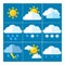 A set of 9 icons for weather forecasting