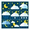 A set of 9 icons for weather forecasting