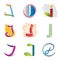 Set of 9 J Letter Icons - Decorative Elements