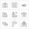 Set of 9 Line Icon Signs and Symbols of finance, download, internet, down, arrow