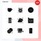Set of 9 Modern UI Icons Symbols Signs for cloud, picture, arrows, phone, image