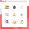 Set of 9 Modern UI Icons Symbols Signs for complex, app, hammer, framework, weather
