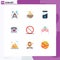 Set of 9 Modern UI Icons Symbols Signs for costume, remove, drug, cancel, wedding