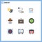 Set of 9 Modern UI Icons Symbols Signs for drink bar, bar, news, canada, cap