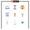 Set of 9 Modern UI Icons Symbols Signs for easel, blackboard, love, package, handle