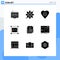 Set of 9 Modern UI Icons Symbols Signs for estate, image, heal, graphics, designing