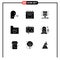 Set of 9 Modern UI Icons Symbols Signs for file, contact, planning, communication, grand sale