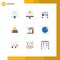 Set of 9 Modern UI Icons Symbols Signs for firewall, antivirus, hardware, couple, juice