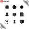 Set of 9 Modern UI Icons Symbols Signs for leprechaun, hat, drink, day, timer