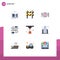 Set of 9 Modern UI Icons Symbols Signs for printer, share, egg, server, cable