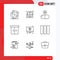 Set of 9 Modern UI Icons Symbols Signs for shopping, interior, drug, furniture, decor