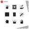 Set of 9 Modern UI Icons Symbols Signs for speaker, electronics, hand, devices, tabs