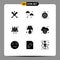 Set of 9 Modern UI Icons Symbols Signs for table, lamp, browser, king, emperor