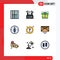 Set of 9 Modern UI Icons Symbols Signs for target, male, wifi, man, gift