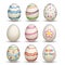Set Of 9 Natural Colored Easter Egss