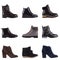 A set of 9 pairs of women`s shoes