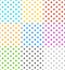 Set of 9 seamlessly repeatable polka dots patterns