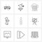 Set of 9 Simple Line Icons for Web and Print such as flacon, medical, analytics, bone broken, data