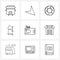 Set of 9 Simple Line Icons for Web and Print such as game, basketball, ring, basketball court, home