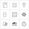 Set of 9 Simple Line Icons for Web and Print such as kitchen, fire, love, cooking, electronics