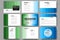Set of 9 templates for presentation slides. Abstract colorful business background, blue and green colors, modern stylish