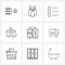 Set of 9 UI Icons and symbols for breakfast, office, organization, transfer, mobile