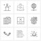 Set of 9 UI Icons and symbols for cross, cabinet, world globe, archive, page