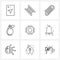 Set of 9 UI Icons and symbols for processor, data, paper pin, perfume, beauty