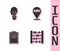 Set Abacus, Light bulb with concept of idea, Clipboard checklist and Alphabet icon. Vector