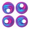 Set of Abstract 3d neon Colored flow shape. Colorful circle liquid of paint