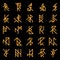 Set of abstract ancient runes