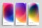 Set of abstract backgrounds with vibrant gradient defocused round shapes.