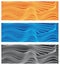 Set of Abstract Backgrounds. Wavy surface of striped fabric