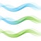 Set of abstract blue and green waves. Vector illustration EPS 10