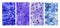 Set of abstract blue and violet watercolor space templates for stories
