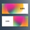 Set of abstract blurred multicolored horizontal banners with blurred color gradients. Bright color backgrounds.