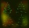 Set of abstract brilliant Christmas trees. EPS10