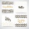 Set of abstract cards in gold, white and black