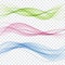 Set of abstract color wave. Color smoke wave. Transparent color wave. Blue, pink,red color.