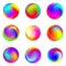 Set of abstract colorful gradients. Vector gradient abstract circles