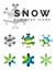 Set of abstract colorful snowflake logo icons