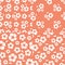 Set Abstract Cotton flower Seamless pattern. Flat style on orange background. Vector illustration.