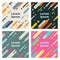 Set of abstract covers with flat geometric rounded lines pattern. Cool colorful backgrounds. You can use for Banners, Placards,