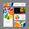 Set of abstract creative business cards design