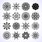 Set of abstract design element. Round mandalas snowflakes. Graphic template for your . Decorative ornament.