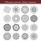 Set of abstract design element. Round mandalas in vector. Graphic template for your design. Decorative retro ornament. Hand drawn