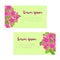 Set of abstract elegance cards with pink petunias for wedding invitation, marriage card, congratulation banner, advertise