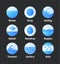 Set of abstract flat water icons