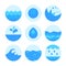 Set of abstract flat water icons