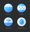 Set of abstract flat water icons